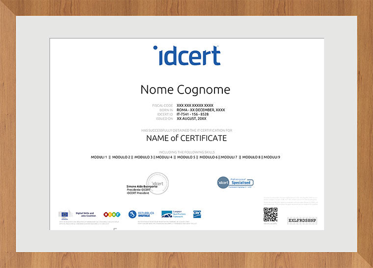 IDCERT DIGITAL COMPETENCE Livello Specialized