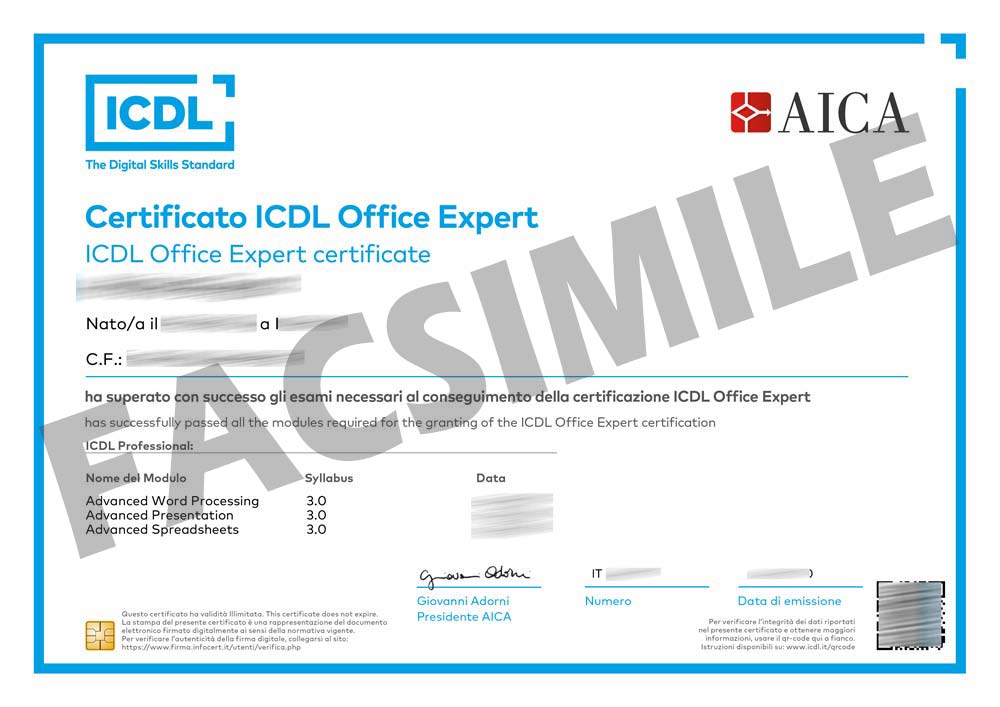 ICDL ADVANCED + ICDL OFFICE EXPERT (pacchetto completo di 4 moduli advanced)
